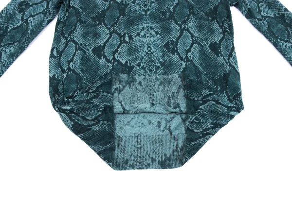 HYSTERIC GLAMOUR Rayon Blend Python Printed V-neck Knit Top K-163860_008