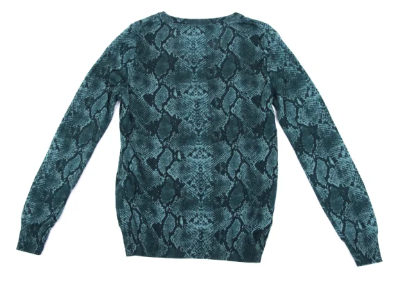 HYSTERIC GLAMOUR Rayon Blend Python Printed V-neck Knit Top K-163860_009