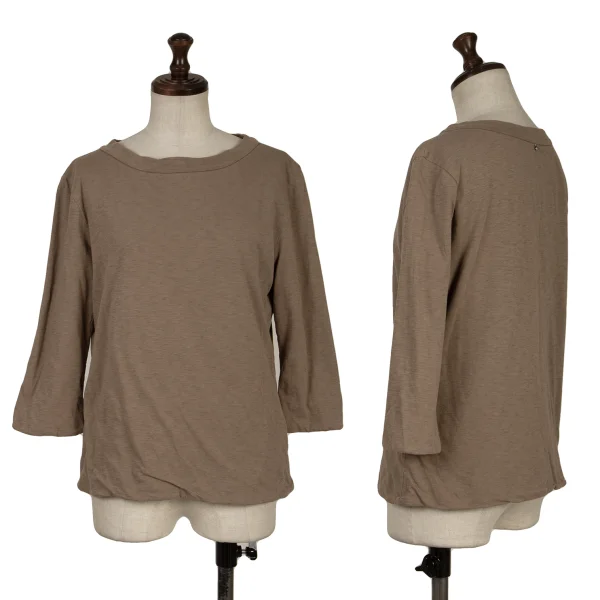 45rpm 45R Cotton Double Face 3/4 Sleeve T Shirt Mocha,Green 3 K-163869_001