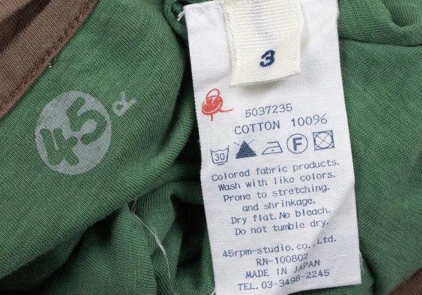 45rpm 45R Cotton Double Face 3/4 Sleeve T Shirt K-163869_011