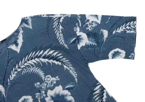 45rpm 45R Cotton Indigo Dyed Botanical Print 3/4 Sleeve Top K-163877_006