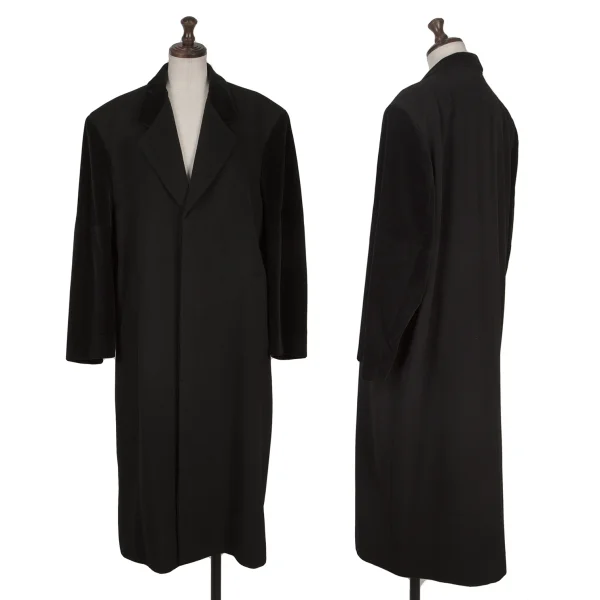 COMME des GARCONS Velour Open sleeve Wool Coat Black S-M K-163878_001