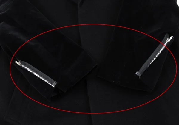 COMME des GARCONS Velour Open sleeve Wool Coat K-163878_007