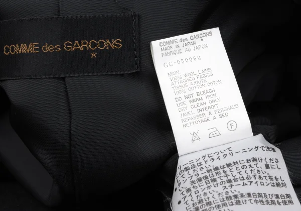 COMME des GARCONS Velour Open sleeve Wool Coat K-163878_017