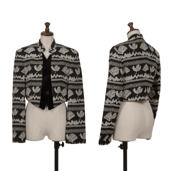 COMME des GARCONS Layered Jacquard Spencer Jacket Black M K-163879_001