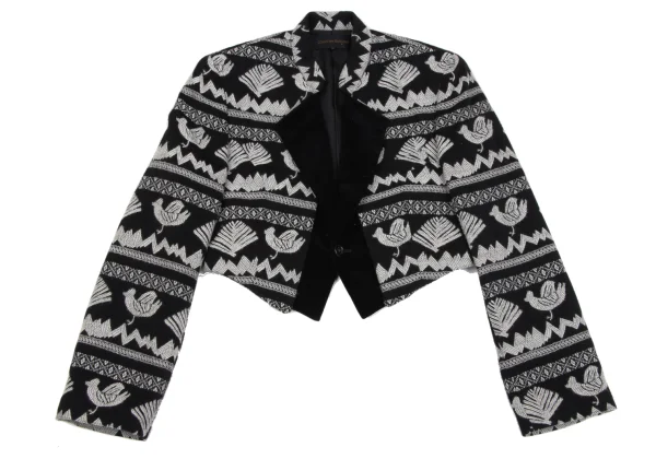 COMME des GARCONS Layered Jacquard Spencer Jacket K-163879_002