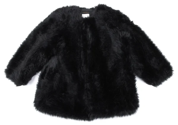 COMME des GARCONS Faux Fur Collarless Jacket K-163880_002