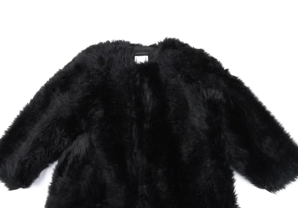 COMME des GARCONS Faux Fur Collarless Jacket K-163880_003
