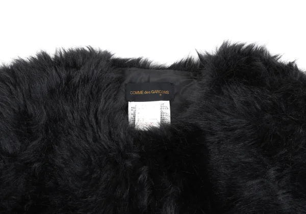 COMME des GARCONS Faux Fur Collarless Jacket K-163880_004