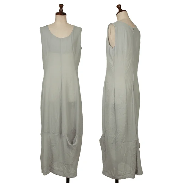 COMME des GARCONS Tuck Pocket Poly Sleeveless Dress Grayish blue M K-163889_001