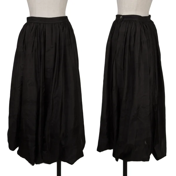 COMME des GARCONS Silk Drape Tuck Wide Pants Black M K-163890_001