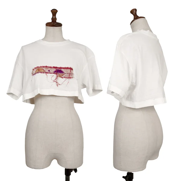 COMME des GARCONS Taping Short T Shirt White S-M K-163893_001