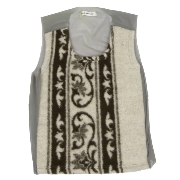 COMME des GARCONS Ethnic Felt Mesh Switching Tank Top K-163896_002