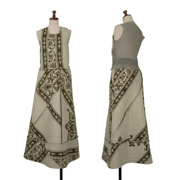 COMME des GARCONS Ethnic Felt Mesh Switching Tank Top K-163896_013