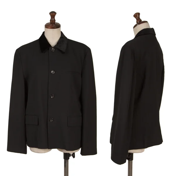 robe de chambre COMME des GARCONS Velour Collar Wool Gaba Jacket Black S-M K-163901_001