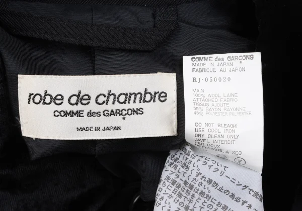 robe de chambre COMME des GARCONS Velour Collar Wool Gaba Jacket K-163901_016