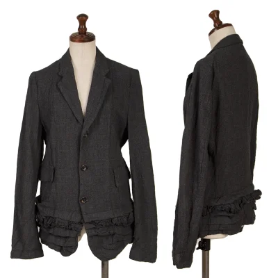 robe de chambre COMME des GARCONS Wrinkled Wool Tiered Jacket