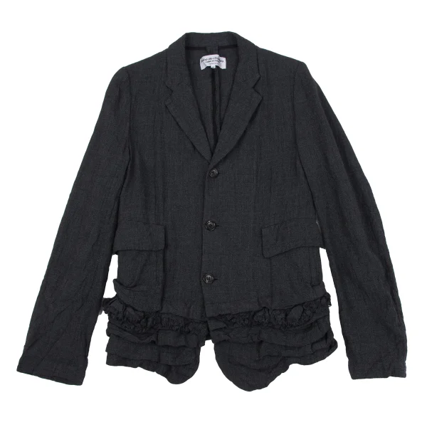 robe de chambre COMME des GARCONS Wrinkled Wool Tiered Jacket K-163902_002