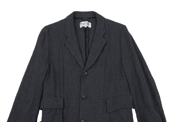 robe de chambre COMME des GARCONS Wrinkled Wool Tiered Jacket K-163902_003