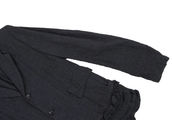 robe de chambre COMME des GARCONS Wrinkled Wool Tiered Jacket K-163902_006