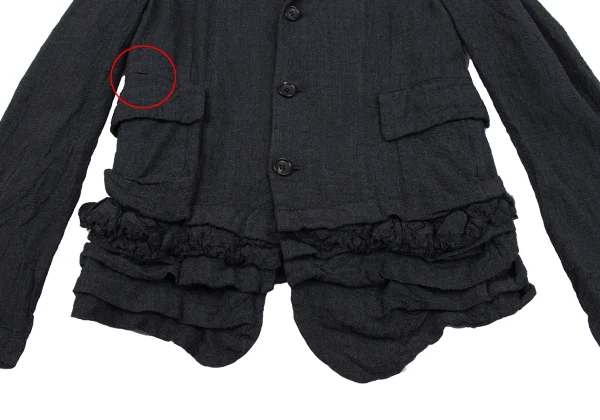 robe de chambre COMME des GARCONS Wrinkled Wool Tiered Jacket K-163902_008