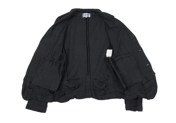 robe de chambre COMME des GARCONS Wrinkled Wool Tiered Jacket K-163902_012