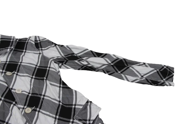 COMME des GARCONS Wrinkle Poly Bias Check Long Jacket K-163903_005