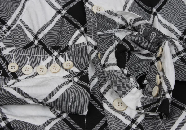 COMME des GARCONS Wrinkle Poly Bias Check Long Jacket K-163903_006