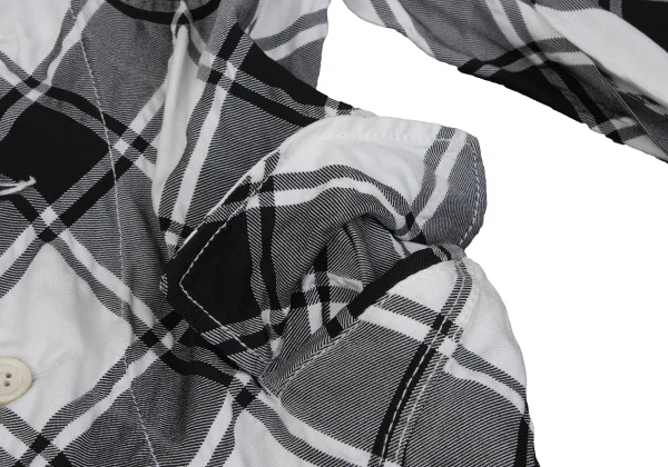 COMME des GARCONS Wrinkle Poly Bias Check Long Jacket K-163903_008