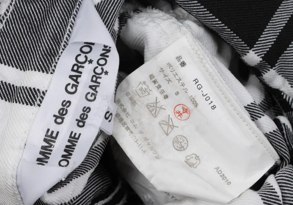 COMME des GARCONS Wrinkle Poly Bias Check Long Jacket K-163903_016