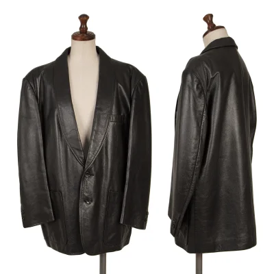 tricot COMME des GARCONS Leather Shawl Collar Jacket