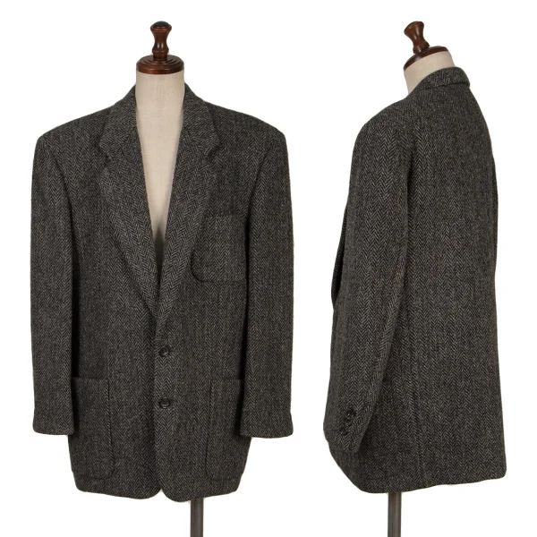 tricot COMME des GARCONS Harris Tweed Herringbone Jacket Grey M K-163906_001