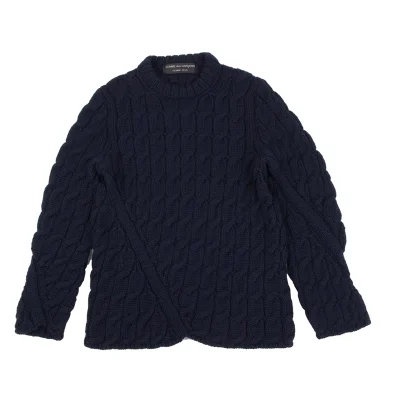COMME des GARCONS HOMME PLUS Wool Bias Switching Cable Knit