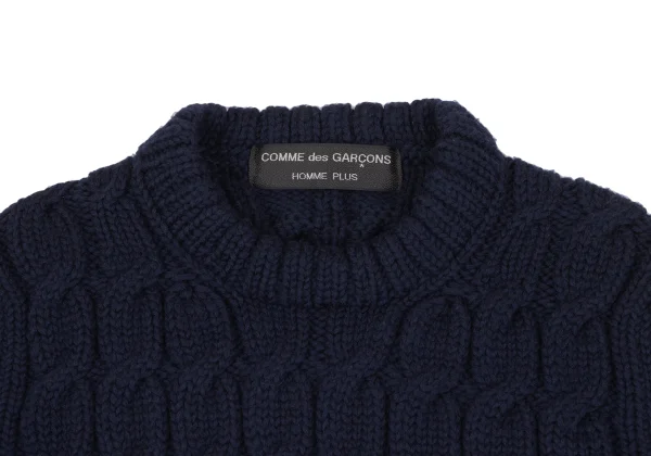 COMME des GARCONS HOMME PLUS Wool Bias Switching Cable Knit K-163909_003