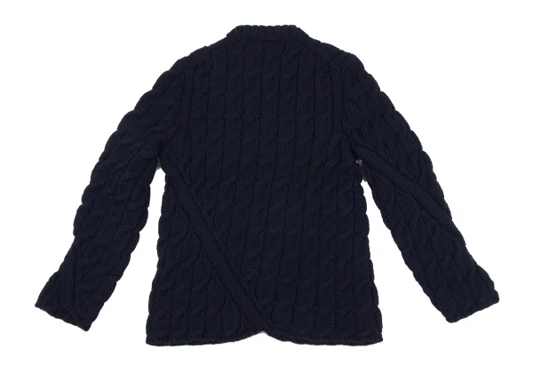 COMME des GARCONS HOMME PLUS Wool Bias Switching Cable Knit K-163909_010