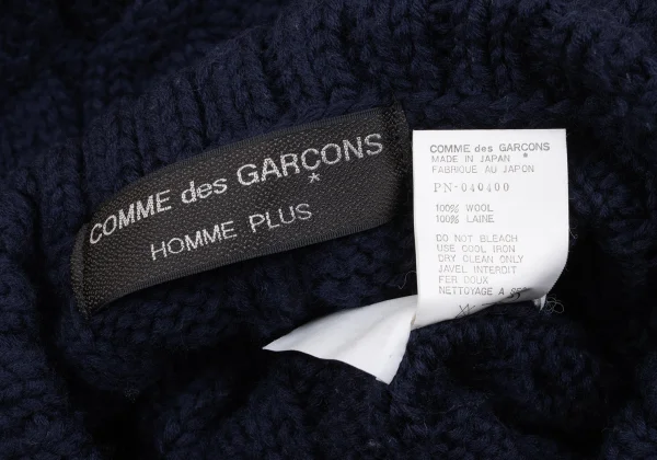 COMME des GARCONS HOMME PLUS Wool Bias Switching Cable Knit K-163909_013