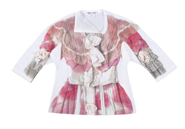 COMME des GARCON Dress Transfer Print 3/4 Sleeve Top K-163910_002