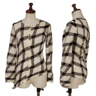 COMME des GARCON Lattice Check Bias Asymmetry Design Cardigan