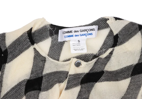 COMME des GARCON Lattice Check Bias Asymmetry Design Cardigan K-163911_003