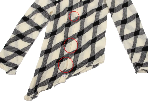 COMME des GARCON Lattice Check Bias Asymmetry Design Cardigan K-163911_009