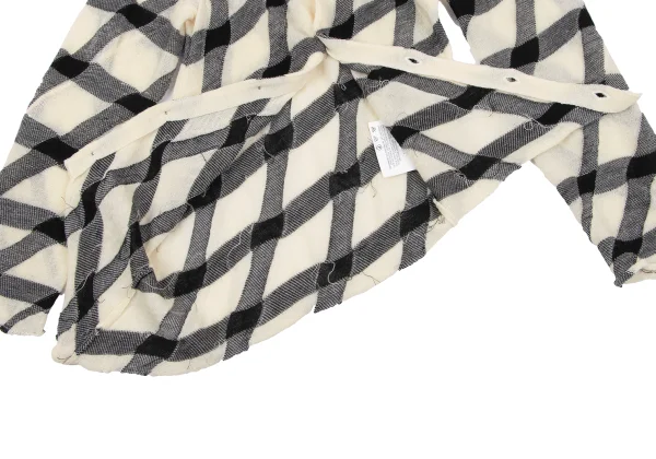 COMME des GARCON Lattice Check Bias Asymmetry Design Cardigan K-163911_013