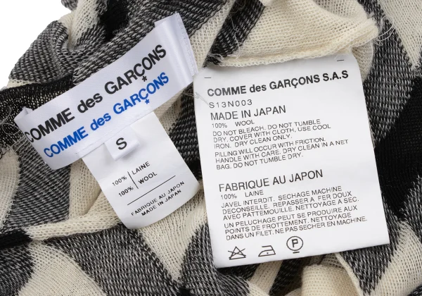 COMME des GARCON Lattice Check Bias Asymmetry Design Cardigan K-163911_018