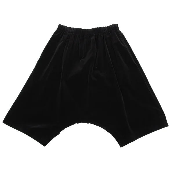 COMME des GARCONS Velour Dropped Crotch Cropped Pants Black M K-163912_001