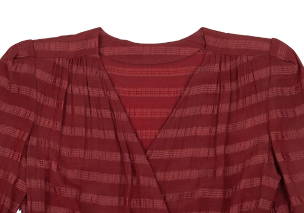 Christian Dior Stripe Jacquard Tuck Wrap Dress K-163913_005