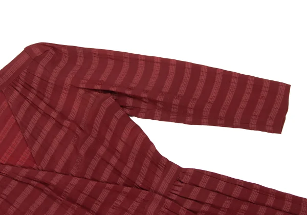 Christian Dior Stripe Jacquard Tuck Wrap Dress K-163913_006