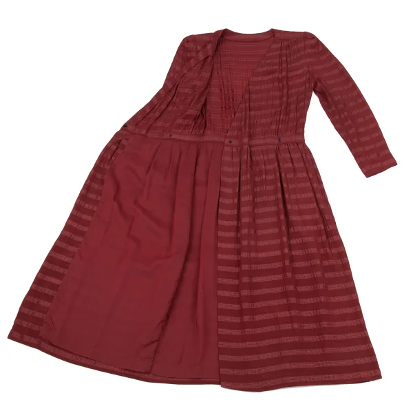 Christian Dior Stripe Jacquard Tuck Wrap Dress K-163913_015