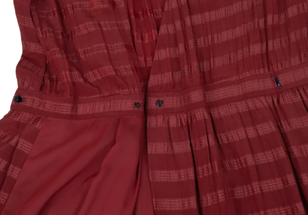 Christian Dior Stripe Jacquard Tuck Wrap Dress K-163913_016