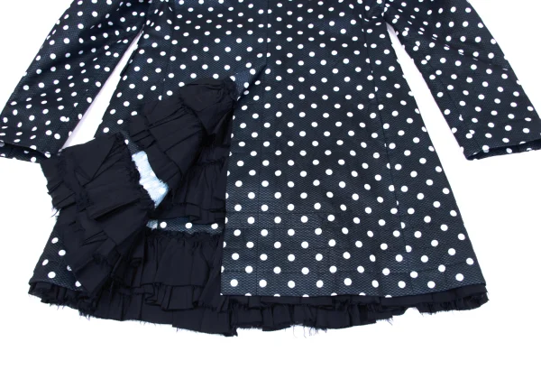 COMME des GARCONS Dot Ruffle Lined Long Jacket K-163917_017