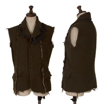 tricot COMME des GARCONS Fulling Wool Sleeveless Jacket