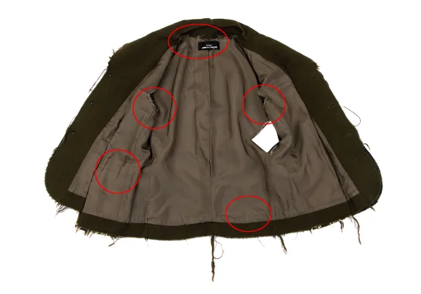 tricot COMME des GARCONS Fulling Wool Sleeveless Jacket K-163920_012